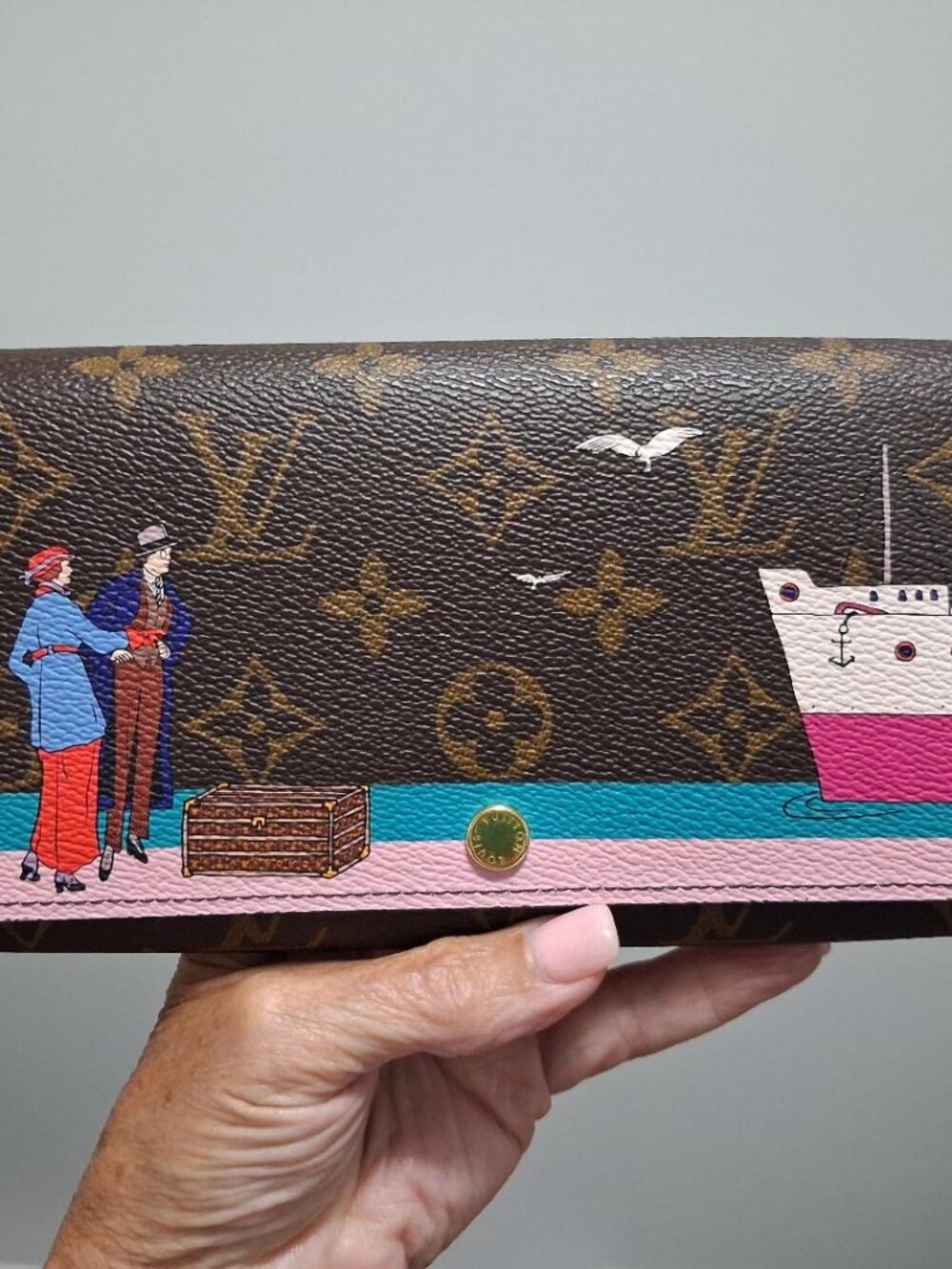 Authentic Louis Vuitton Monogram 2016 Christmas Animation Sarah Wallet